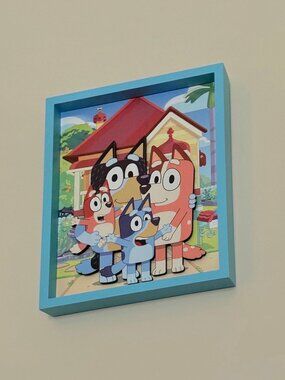 Like new bluey wood 3D room decor picture (12x15)